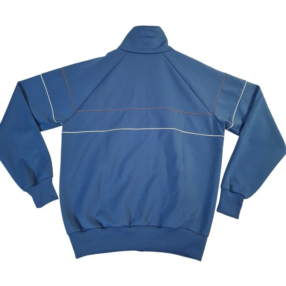 Vintage Adidas Track Jacket Blue Trefoil Logo Full Zip Mens Large Made in Taiwan